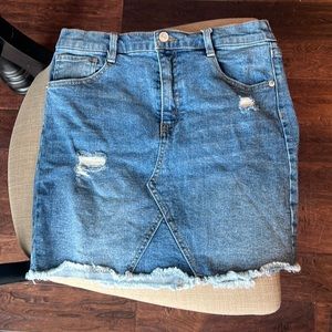Girls Cat and Jack distressed denim skirt, size XL (14/16)
